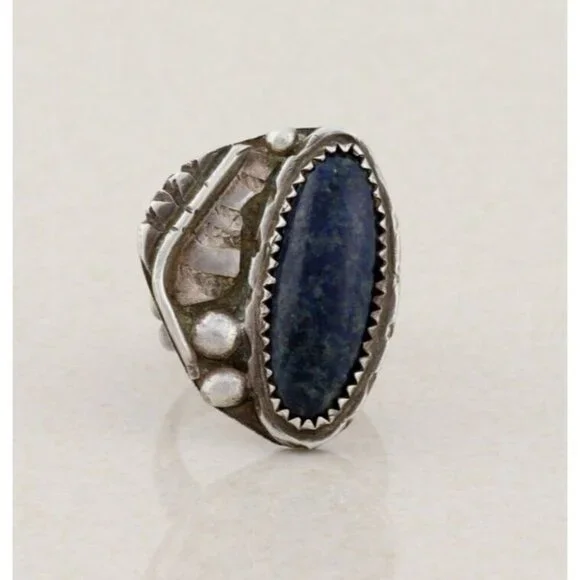 Sterling Silver Lapis Lazuli Ring Size 6 1/2 - Picture 1 of 8